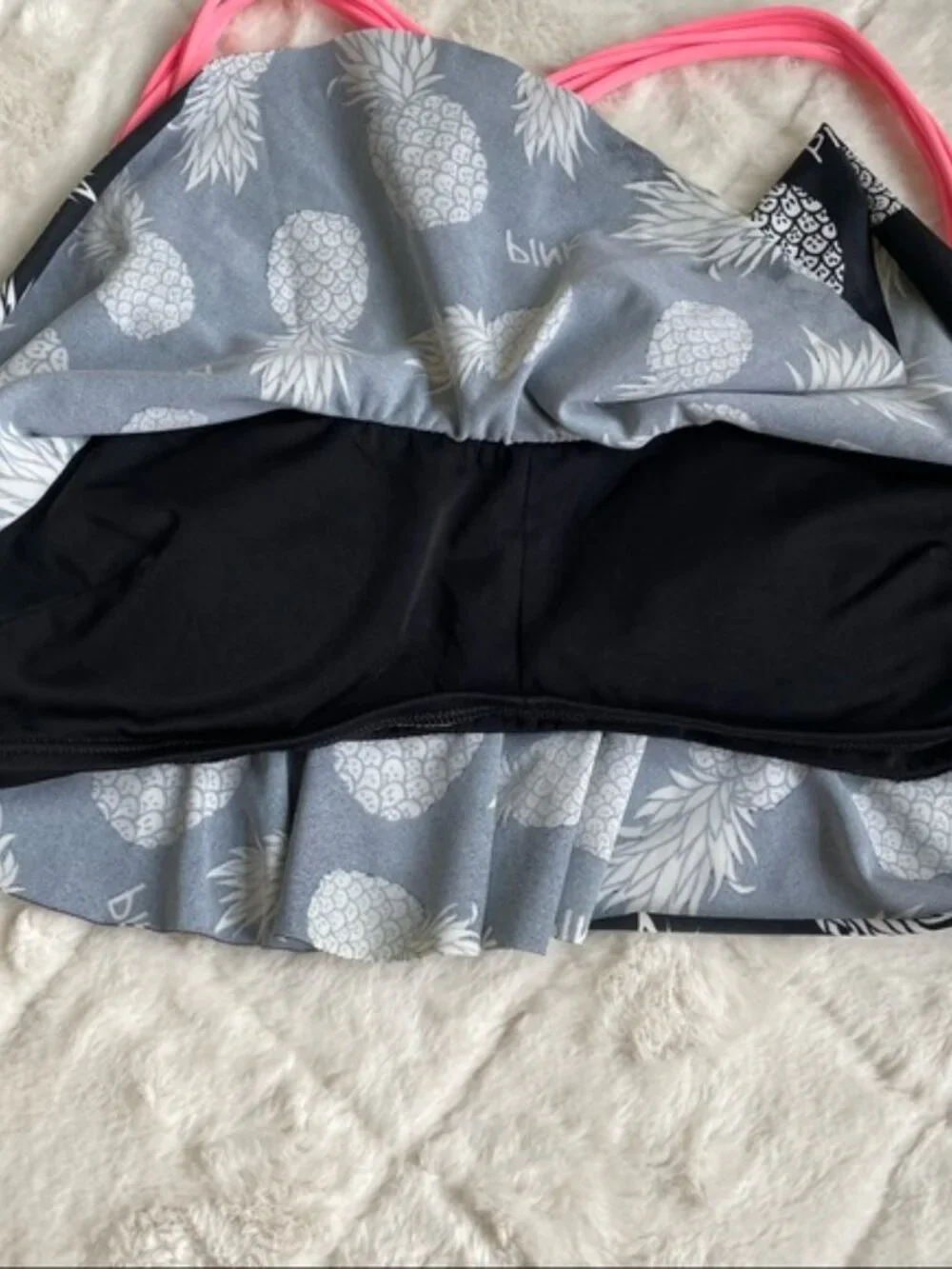 Victoria’s Secret PINK | Pineapple Racerback Flounce Bikini Top | Size Small